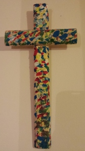 Multi-coloured cross